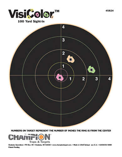 Targets Champion Traps&Targets Paper CHAMP 45824      VISICOLOR TGT 8IN BULLS 10 • Model: Paper